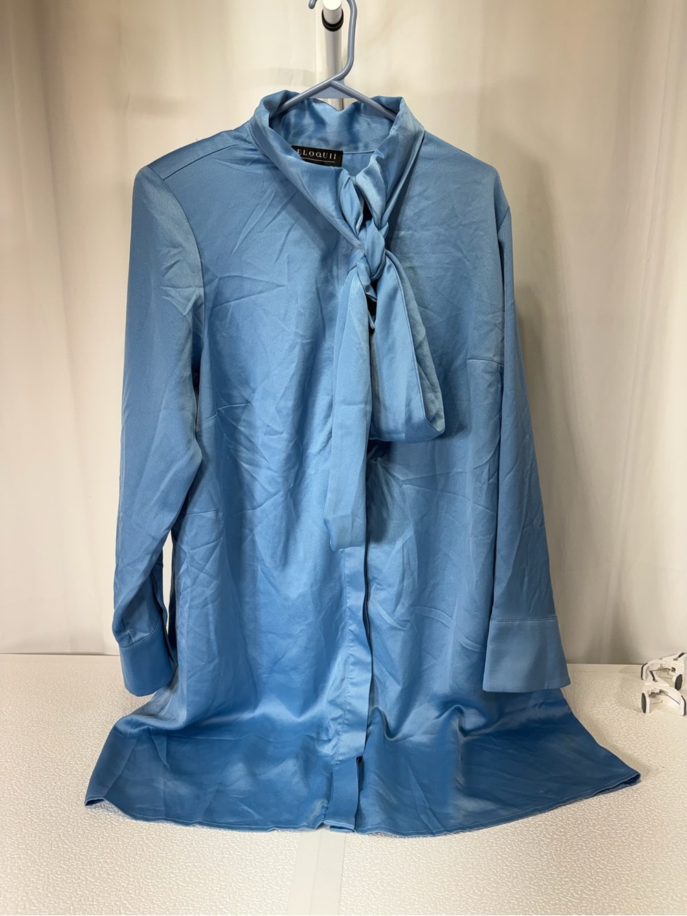 Eloquii Sky Blue Tie-Neck Midi Dress 4175